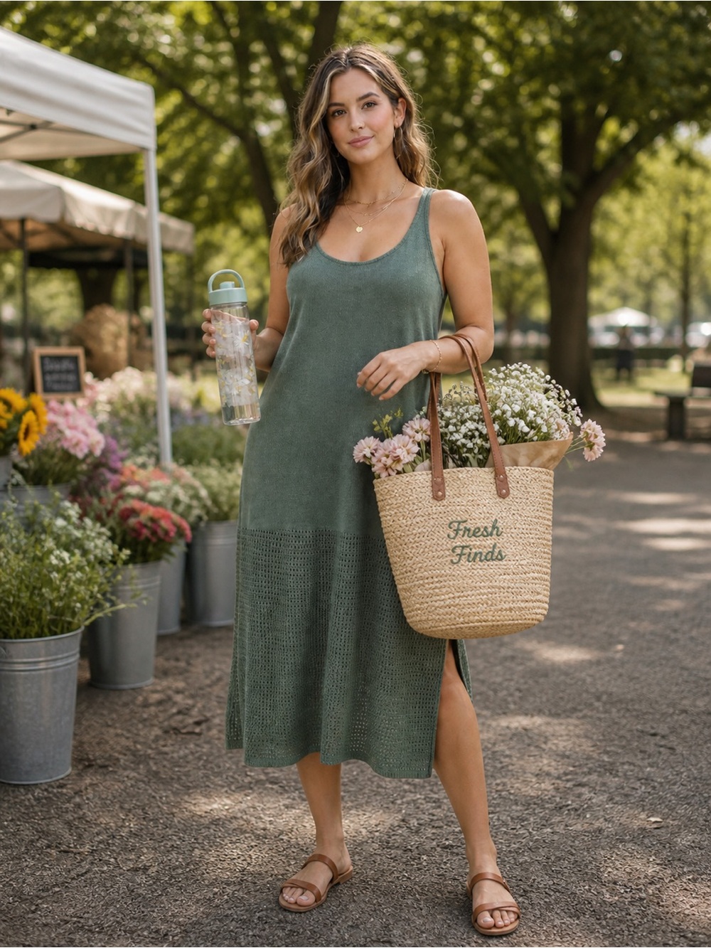 2X Universal Thread Sage Green Knit Maxi Dress